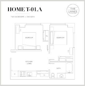 The Lanes 2 bedroom 1 bath floor plan