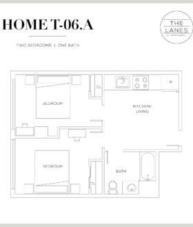 The Lanes 2 bedroom 1 bath floor plan