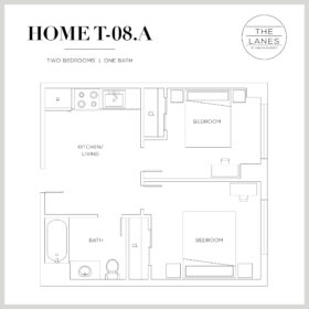 The Lanes 2 bedroom 1 bath floor plan