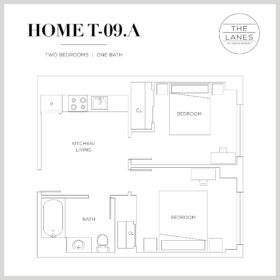 The Lanes 2 bedroom 1 bath floor plan